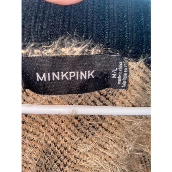 Women's Minkpink Fuzzy Leopard Print Sweater M/L - Picture 2 of 7